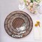 Brown 25 Round 13" Wood Print Paper Charger Plates Floral Lace Rim Party Events
